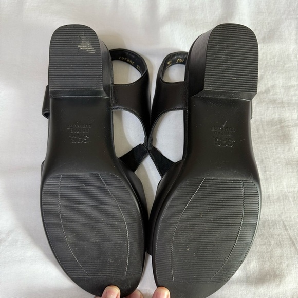 SAS 9.5S Suntimer Black Sandals Open Toe Tri Pad Comfort Shoes USA Heel Strap - Picture 3 of 8